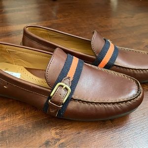 Polo Ralph Lauren Riali Buckle Leather Loafer/driver Shoes Brown Size 10.5 NEW